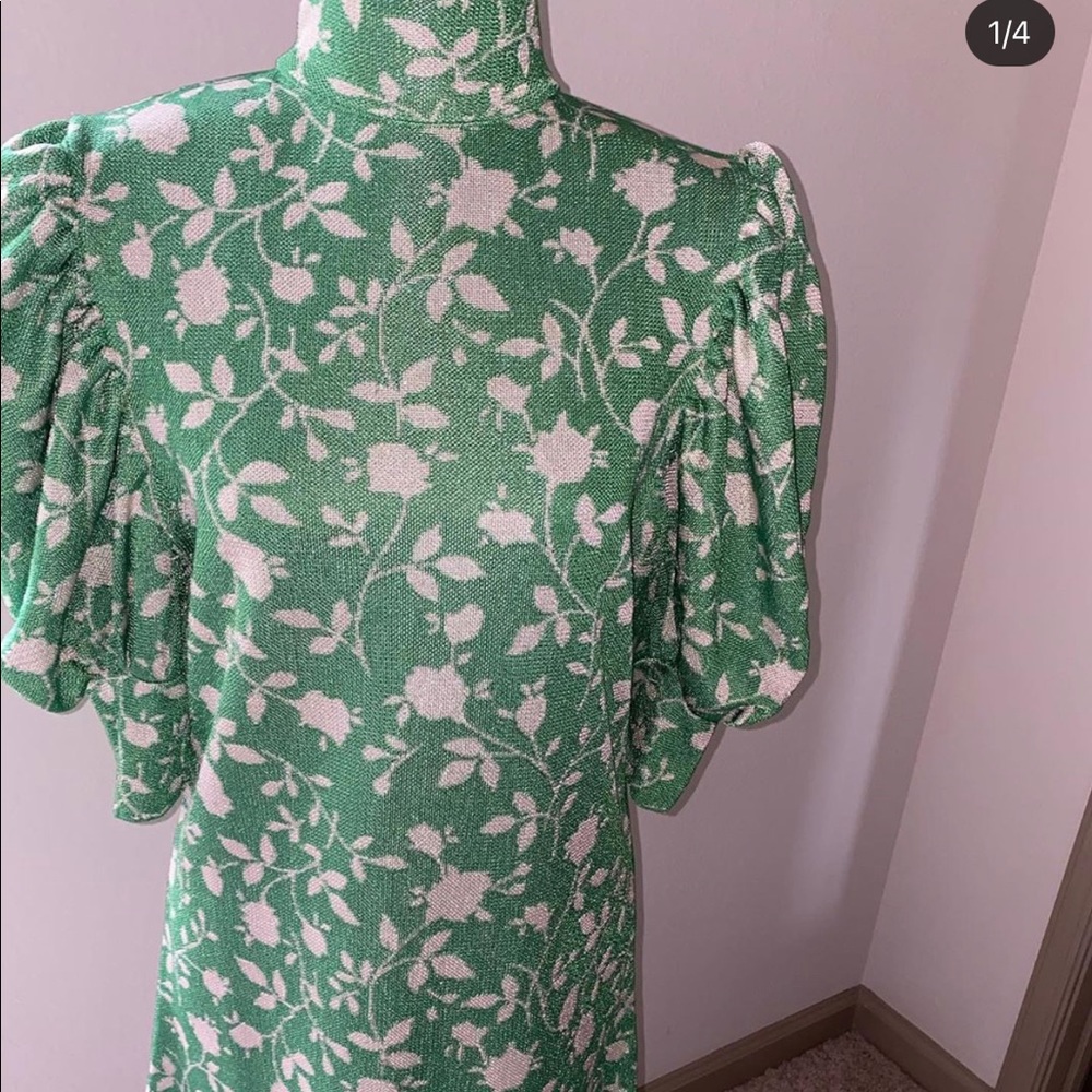 Zara green floral dress
